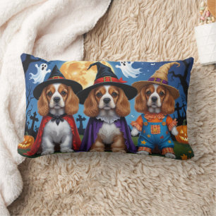 Cocker Spaniel Hogs Pumpkin Halloween Funny Lendenkissen