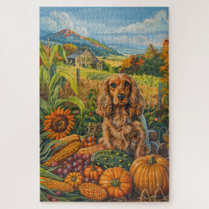 Cocker Spaniel Hund Herbsternte Erntedankfest Puzzle