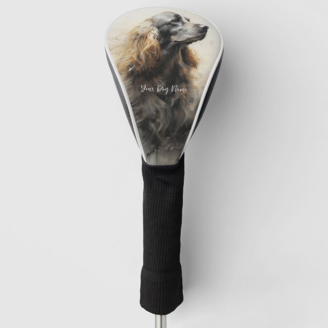 Cocker Spaniel Hund im Wind 004 - Yacobsen Dero Golf Headcover (Vorderseite)