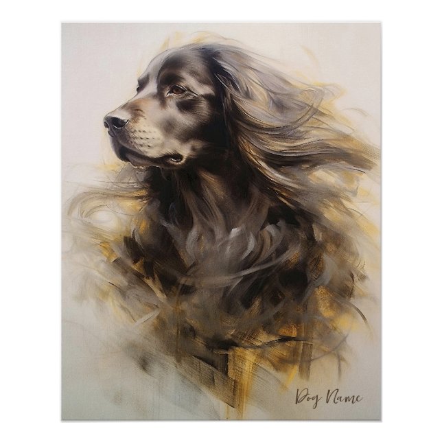 Cocker Spaniel Hund im Wind 005 - Yacobsen Dero Poster (Vorderseite)