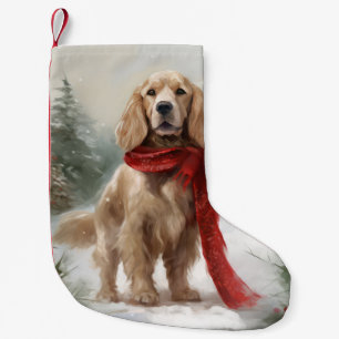 Cocker Spaniel Hund in Schneehocht Kleiner Weihnachtsstrumpf