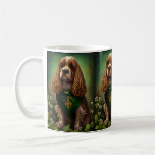 Cocker Spaniel Hund in St. Patrick's Day Dress Kaffeetasse