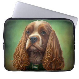Cocker Spaniel Hund in St. Patrick's Day Dress Laptopschutzhülle