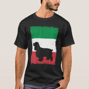 Cocker Spaniel Hund Italien Flagge Italienisch Vin T-Shirt