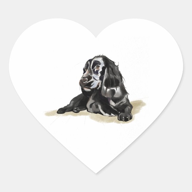 Cocker Spaniel Hund Liebhaber Geschenk Herz-Aufkleber (Vorderseite)
