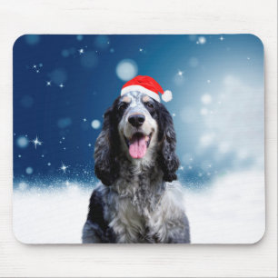 Cocker Spaniel Hund mit Weihnachts-Weihnachtsmannm Mousepad
