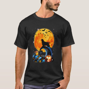 Cocker Spaniel Hund Mond Klippe Kürbis Halloween T-Shirt