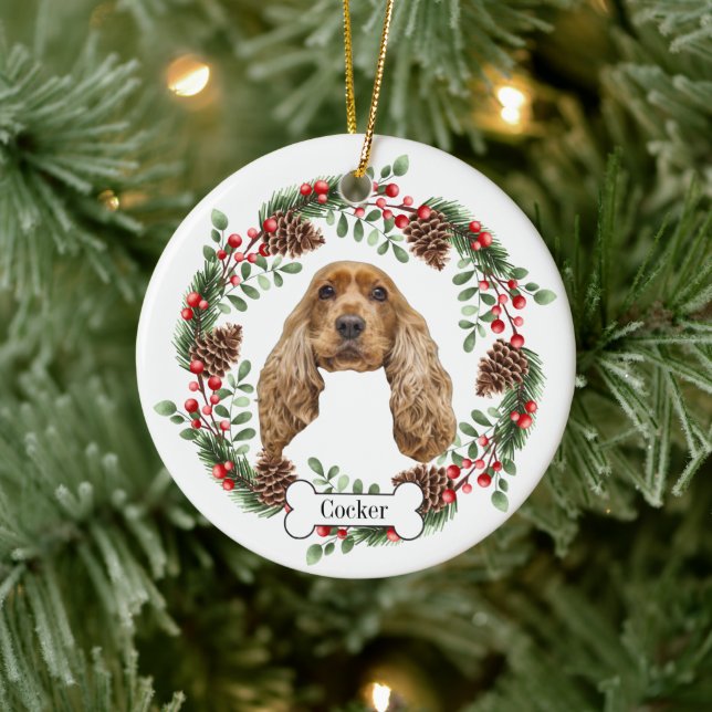 Cocker Spaniel Hund Personalisiert Pet Ornament (Baum)