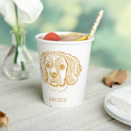 Cocker Spaniel Hund Personalisiert Zeichnend Hand Pappbecher