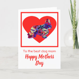 Cocker Spaniel Hund Red Heart Mother's Day Card Dankeskarte