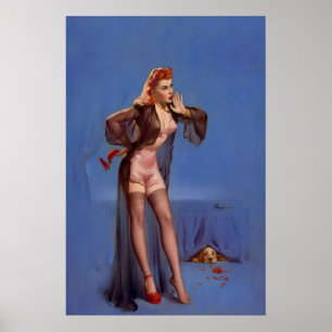 Cocker Spaniel Hund Retro Stil Elvgren Poster