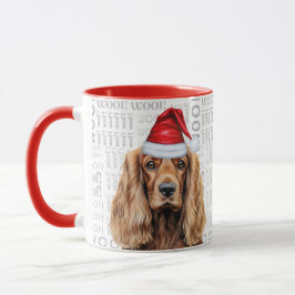 Cocker Spaniel Hund Santa Woof Weihnachten Tasse