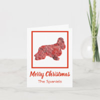 Cocker Spaniel Hund Silhouette Red Frohe Weihnacht