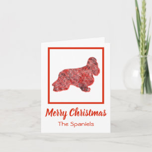 Cocker Spaniel Hund Silhouette Red Frohe Weihnacht Karte