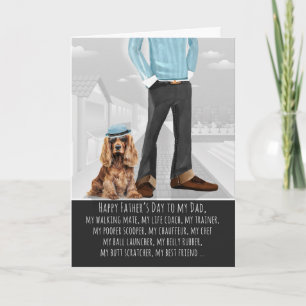 Cocker Spaniel Hund und Papa zum Vatertag Feiertagskarte