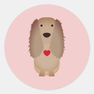 Cocker Spaniel Hund Valentine, Valentinstag Runder Aufkleber