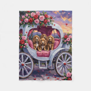 Cocker Spaniel Hund Valentinstag Fleecedecke