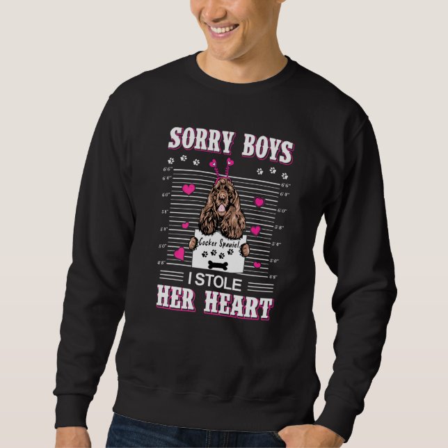 Cocker Spaniel Hund Valentinstag gestohlen Ihr Her Sweatshirt (Vorderseite)