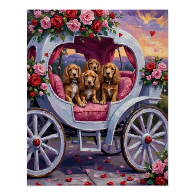 Cocker Spaniel Hund Valentinstag  Poster (Vorderseite)