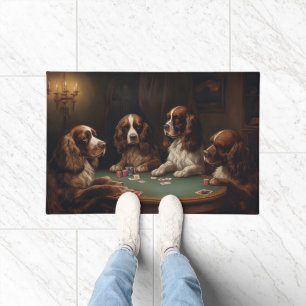 Cocker Spaniel Hunde beim Pokerspielen Kunst Fußmatte