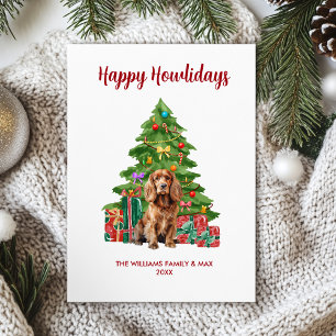 Cocker Spaniel Hunde-Familien-Weihnachten Feiertagskarte