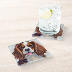 Cocker Spaniel   Hunde-Wasserfarben-Haustiermalere Glasuntersetzer