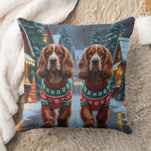 Cocker Spaniel Hunde Weihnachten Schnee Feiertag Kissen