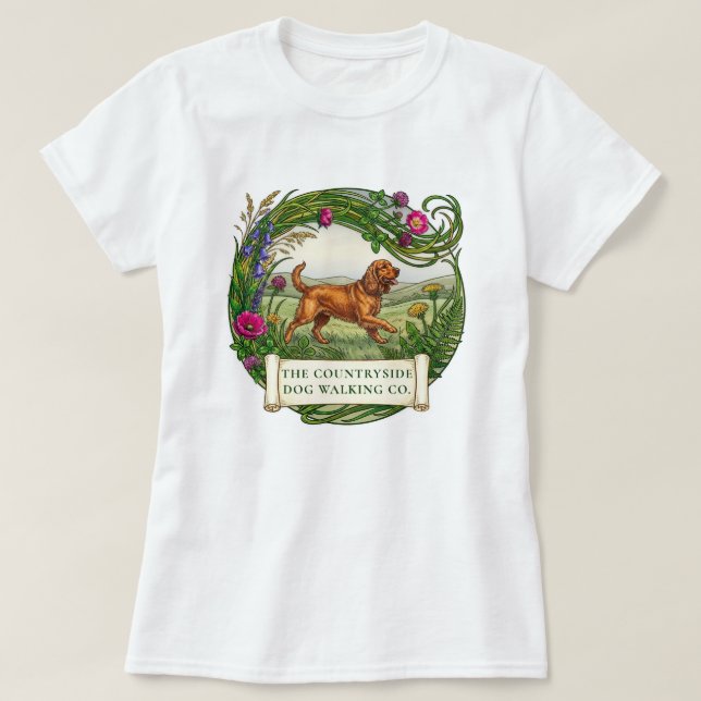 Cocker Spaniel Hundeausführer T-Shirt mit individu (Design vorne)