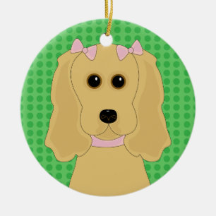 Cocker spaniel-Hundeentwurfs-Weihnachtsverzierung Keramikornament