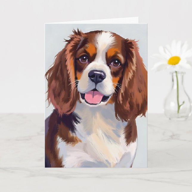 Cocker Spaniel-Hundemalerei Karte (Kleine Pflanze)