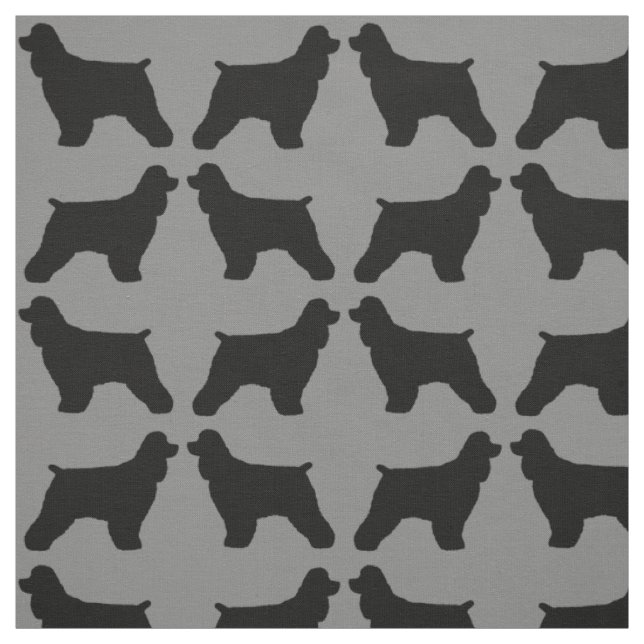 Cocker Spaniel-Hunderassen-Silhouetten gemustert Stoff (Muster)