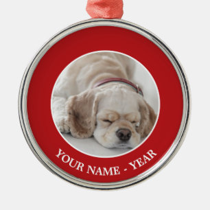 Cocker spaniel-Hundeschlafen Silbernes Ornament
