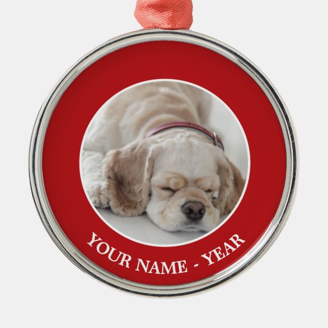 Cocker spaniel-Hundeschlafen Silbernes Ornament (Vorne)