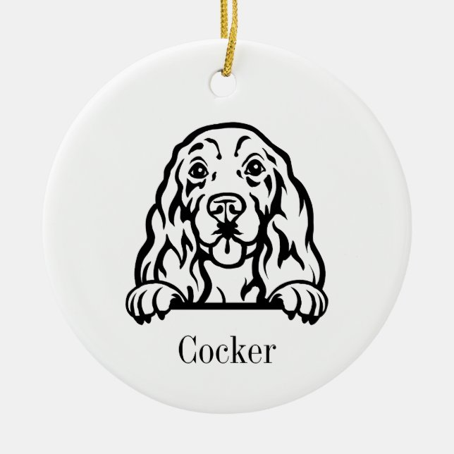 Cocker Spaniel Hundeschmuck Keramik Ornament (Vorne)