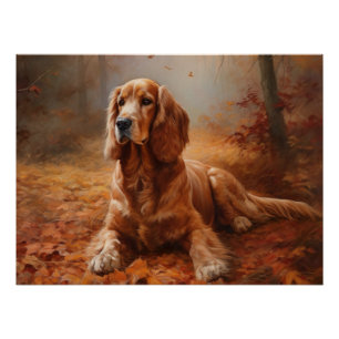Cocker Spaniel im Herbstlaubfall inspiriert Poster