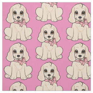 Cocker spaniel in einem Bogen Stoff