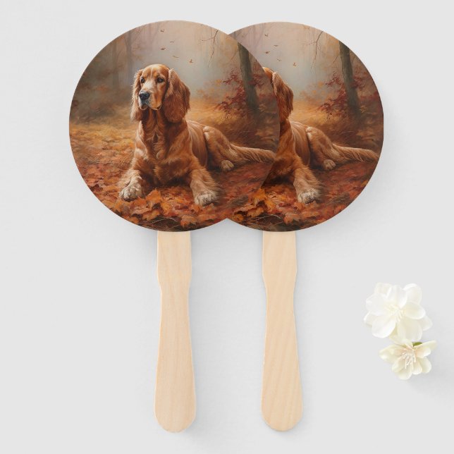 Cocker Spaniel in Herbstleaves Inspiriere Fall Fächer (Vorne und Hinten)