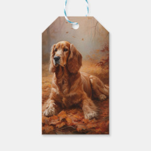 Cocker Spaniel in Herbstleaves Inspiriere Fall Geschenkanhänger