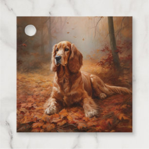 Cocker Spaniel in Herbstleaves Inspiriere Fall Geschenkanhänger