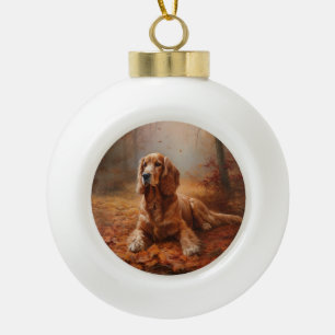 Cocker Spaniel in Herbstleaves Inspiriere Fall Keramik Kugel-Ornament