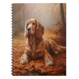 Cocker Spaniel in Herbstleaves Inspiriere Fall Notizblock