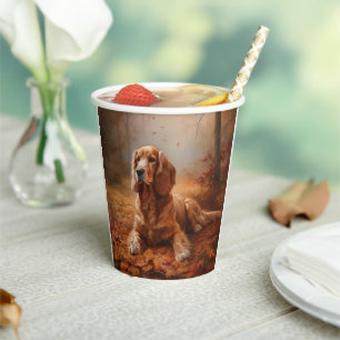 Cocker Spaniel in Herbstleaves Inspiriere Fall Pappbecher