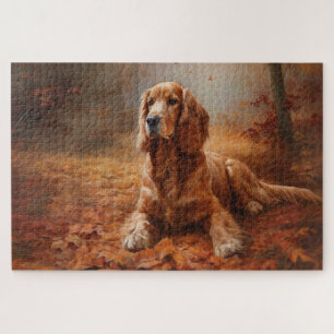 Cocker Spaniel in Herbstleaves Inspiriere Fall Puzzle