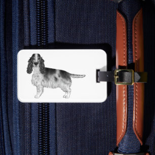 Cocker Spaniel in Schwarz-Weiß & Benutzerdefiniert Gepäckanhänger