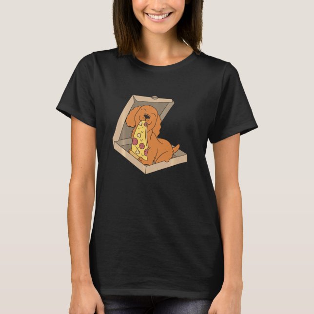 Cocker Spaniel isst Pizza Hund 1 T-Shirt (Vorderseite)