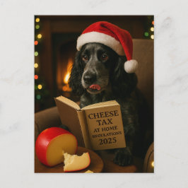 Cocker Spaniel 'Käse-Steuer' Weihnachtskarte Postkarte