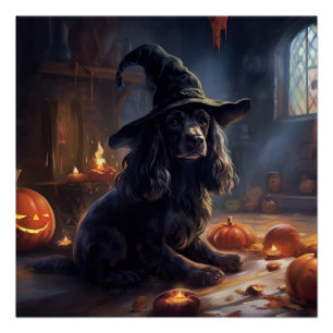 Cocker Spaniel Kürbisse Halloween Gruselig Poster