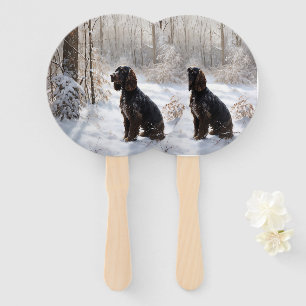 Cocker Spaniel Lass es schneien Weihnachten Fächer
