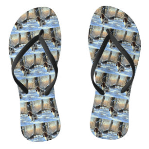 Cocker Spaniel Lass es schneien Weihnachten Flip Flops