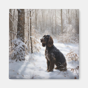 Cocker Spaniel Lass es schneien Weihnachten Magnet